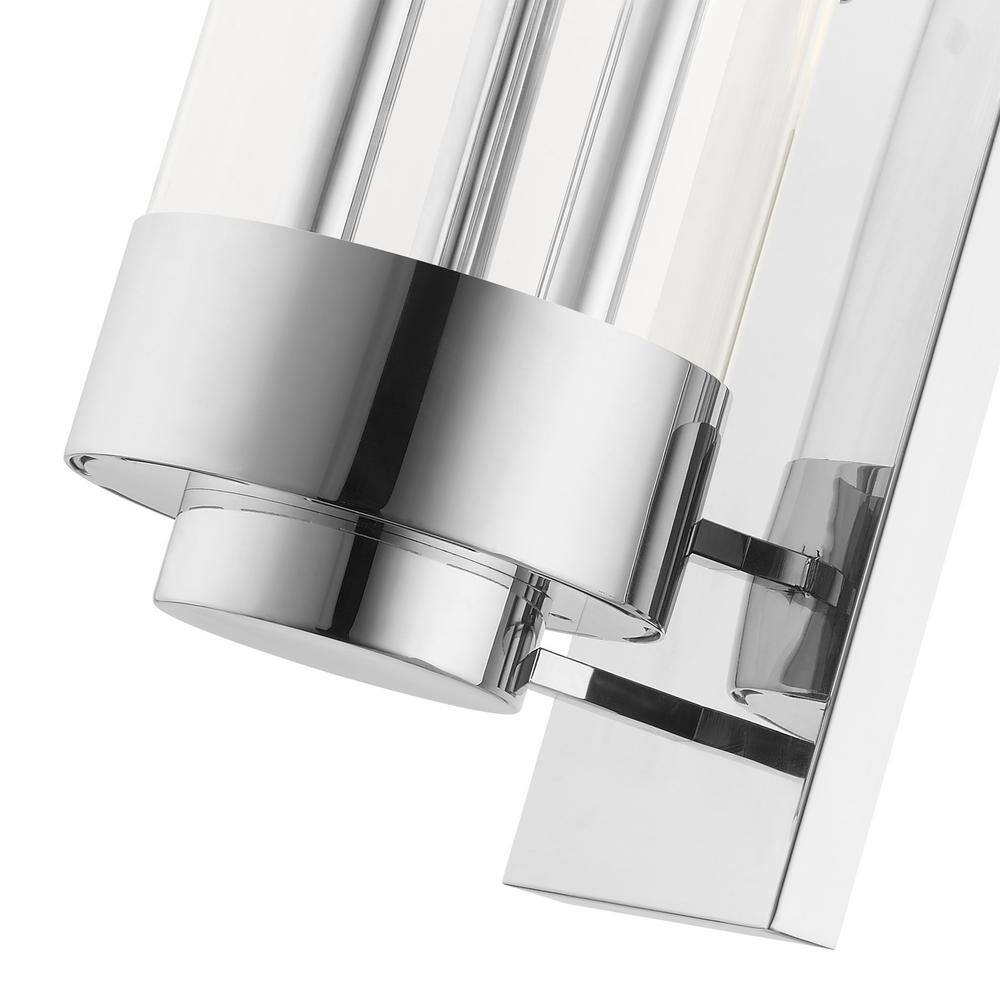 Polished Chrome 3-Light Lantern Sconce with Clear Glass