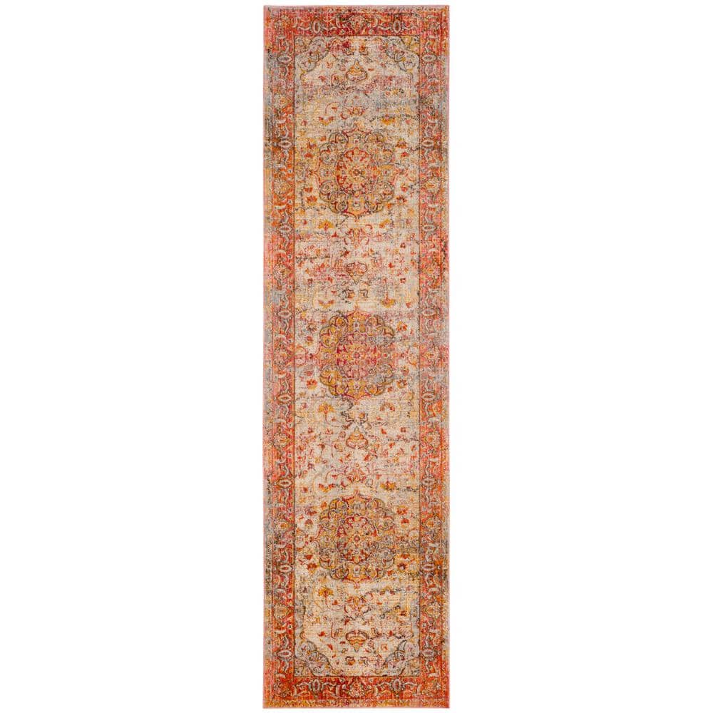 Elysian Saffron & Cream 2'2" x 6' Runner Synthetic Rug