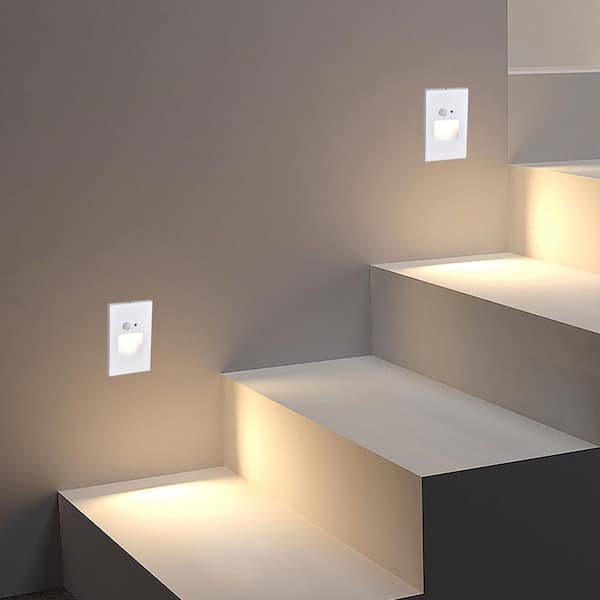 Edvivi Hardwired White Motion Sensing Vertical LED Stair Light