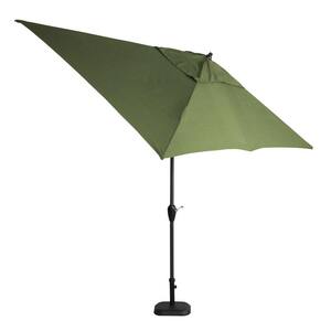 10 ft. x 6 ft. Aluminum Patio Umbrella in Moss
