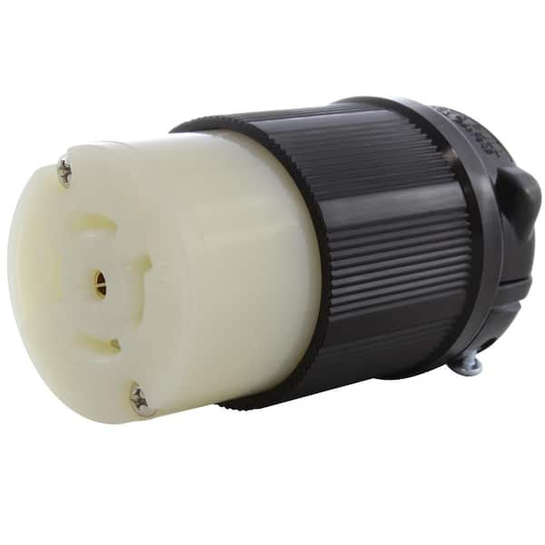 Ac Works Nema Amp 3 Phase 1 8 Volt 3py 5 Wire Locking Female Connector With Ul C Ul Approval Asl21r Bk The Home Depot