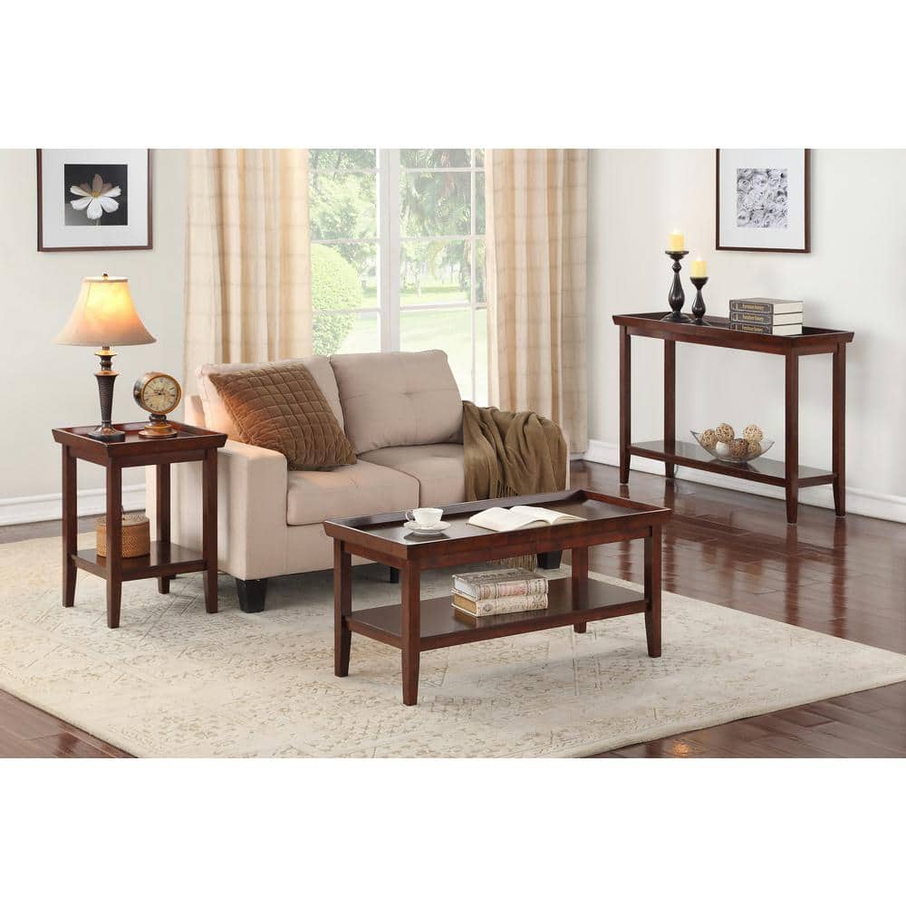 Ledgewood Espresso Solid Rubberwood 18" Square End Table