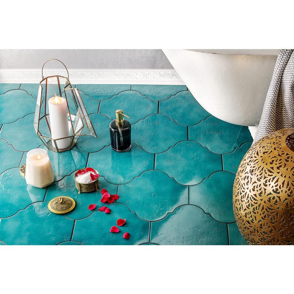 Triton 8" x 10" Polished Blue Porcelain Tile