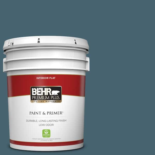 BEHR PREMIUM PLUS 5 gal. #BNC-28 Nostalgic Evening Flat Low Odor Interior Paint & Primer