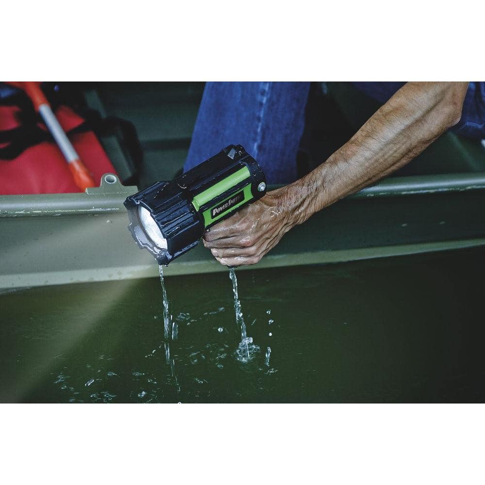 Green and Black Rechargeable LED Waterproof Spotlight