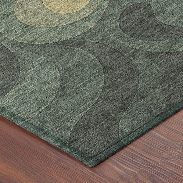 Chantille Machine Washable Indoor/Outdoor Abstract ACN2468 Basil 2 ft. x 3 ft. Area Rug