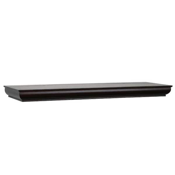 Home Decorators Collection 8 in. D x 24 in. L x 1-3/4 in. H Espresso Floating Shelf