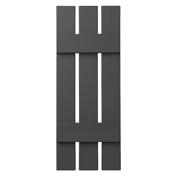 Ply Gem 12 in. x 39 in. Polypropylene 3-Board Open Board and Batten Shutters Pair in Spanish Moss