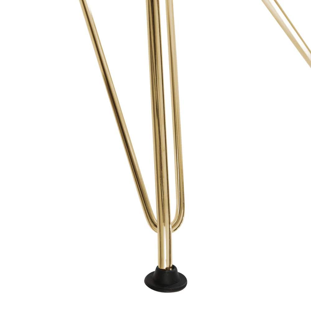 Eiffel Cresco 17" Clear Molded Modern Side Chair with Gold Metal Base