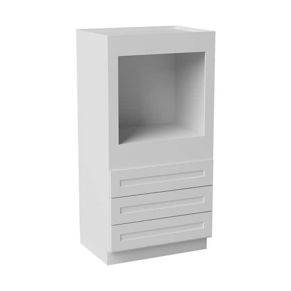 33 in. W x 24 in. D x 66 in. H Ready to Assemble Solid Wood Shaker Single Oven Kitchen Cabinet in White