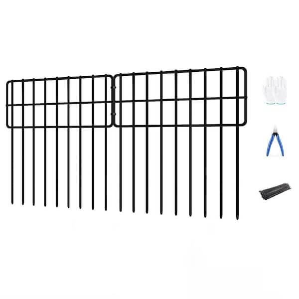 13 in. 30 Panels No Dig Garden Fence for animals, Outdoor Rustproof Metal Fence Border