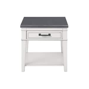 Del Mar Antique White and Grey End Table