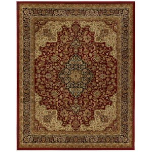 Silk Road Red 7 ft. x 10 ft. Medallion Area Rug