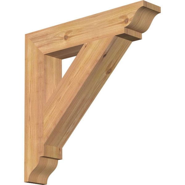 Ekena Millwork 3.5 in. x 20 in. x 20 in. Western Red Cedar Traditional Smooth Bracket