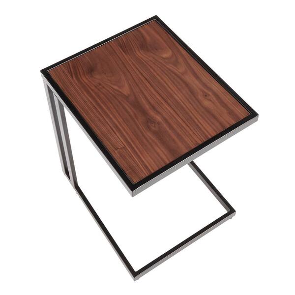 LumiSource Side Table in Walnut and Black 
