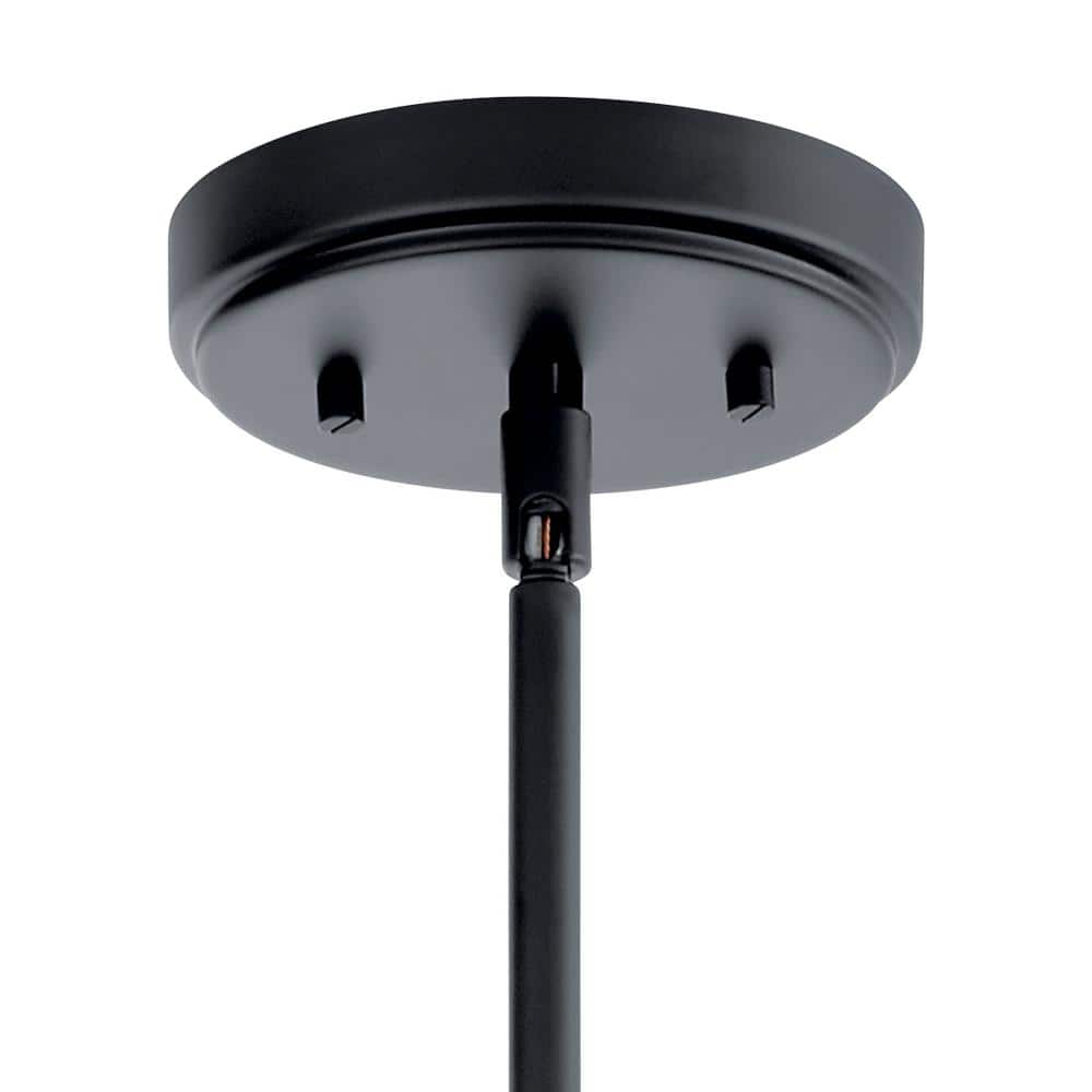 Aivian 5" Black and Clear Glass Mini Pendant Light