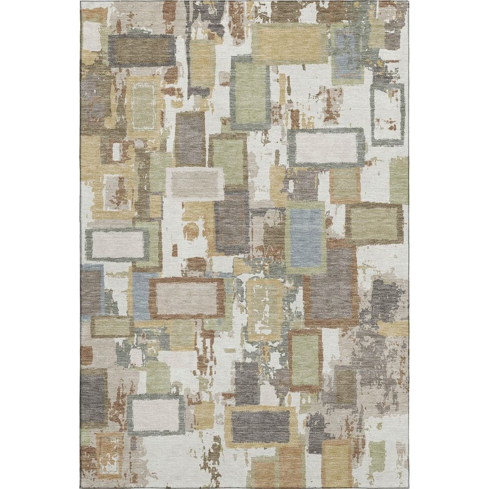 Mayfield Premium Machine Washable Abstract AMF2246 Ivory 8 ft. x 10 ft. Area Rug price history on PriceWatchPro