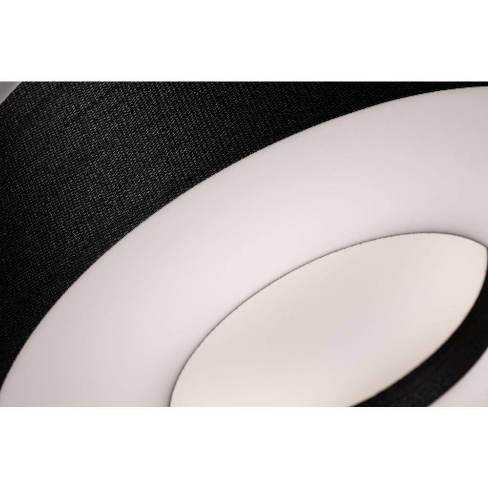 Montclair 24" Black and White Drum LED Semi-Flush Mount