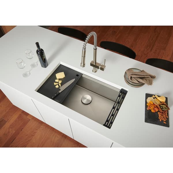 Lavello Cucina In Acciaio Inox 75x45 Cm - 1 Vasca Con Gocciolatoio, Scolapiatti E Sifone Incluso - Foto 10