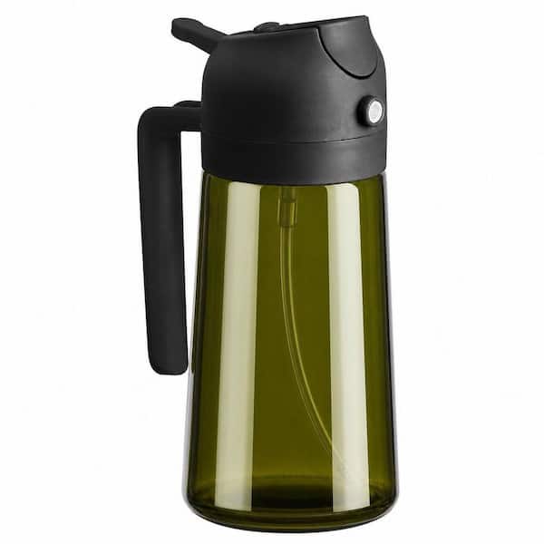 16 oz. Black Olive Oil Dispenser and Oil Sprayer, Proof Oil Pourer for Kitchen, Air Fryer, Cooking, Salad, and BBQ