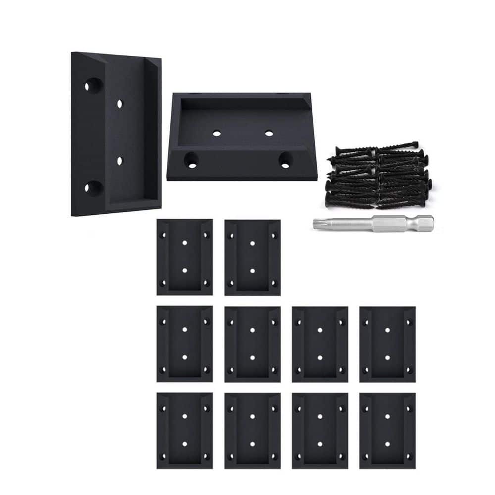 Nylon Black Deck Railing Brackets Connectors Rail Support Kit with Screws (12-Pack) price history on PriceWatchPro