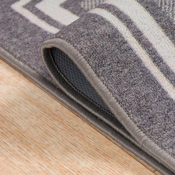 Beverly Rug 2 x 3 Gray Carmel Bordered Non Slip Doormat Indoor Area Rug