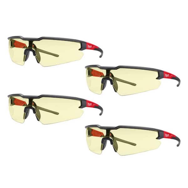 Safety Glasses with Yellow Fog-Free Lenses (4-Pack)