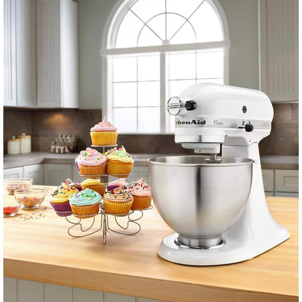 KitchenAid Classic Series 4.5 Qt. 10-Speed White Stand Mixer with 