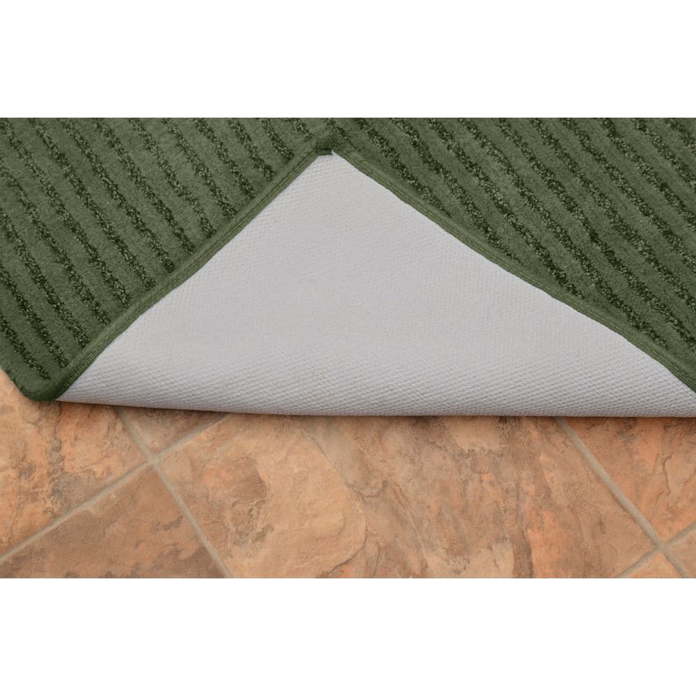 Deep Fern Plush Nylon 3-Piece Washable Bath Rug Set