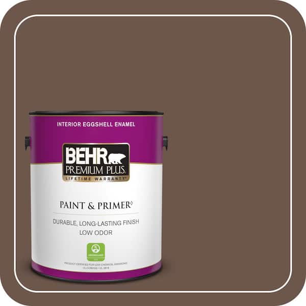 BEHR PREMIUM PLUS 1 gal. #N170-6 Natural Bark Eggshell Enamel Low Odor Interior Paint & Primer