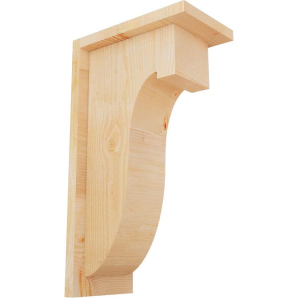Ekena Millwork 6 in. x 10 in. x 18 in. Douglas Fir Del Monte Rough Sawn Corbel with Backplate