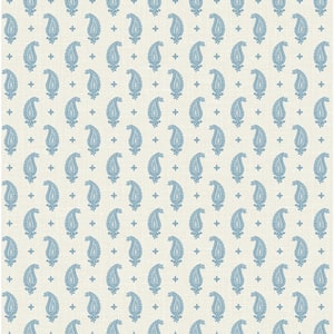 Bleu Bisque Maia Paisley Paper Unpasted Nonwoven Wallpaper Roll 60.75 sq. ft.