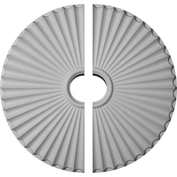 Ekena Millwork 29-1/2 in. x 2 in. Shakuras Urethane Ceiling Medallion, 2-Piece (For Canopies up to 6 in.)