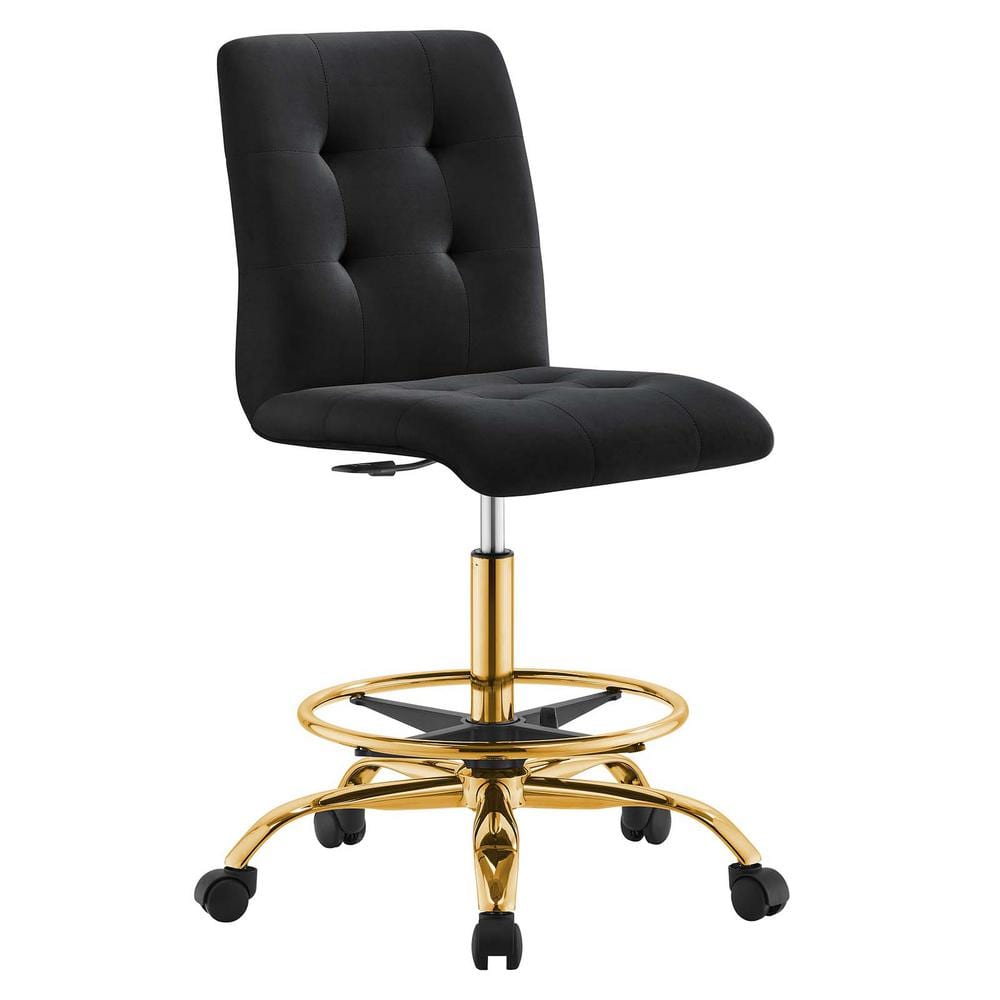 MODWAY Prim Performance Velvet Ergonomic Adjustable Height Armless ...