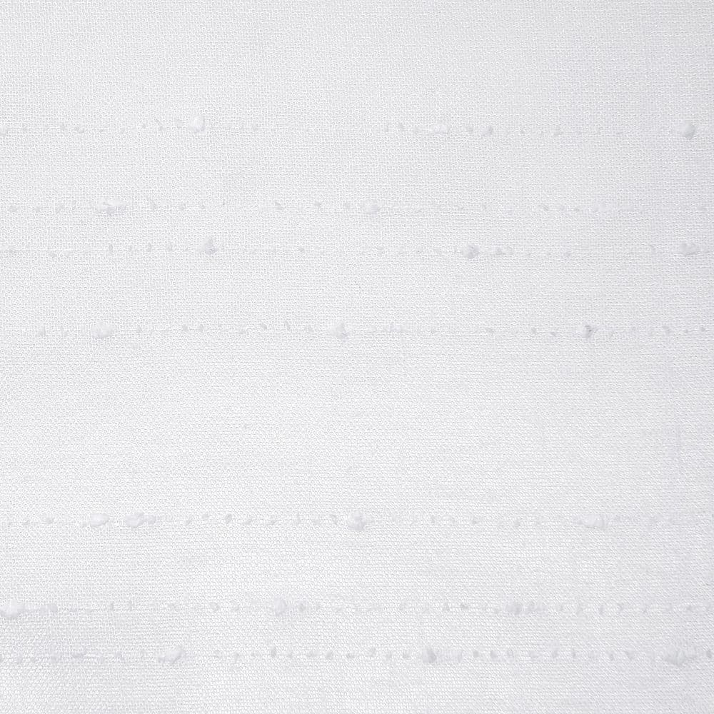 White Sheer Linen Blend Rod Pocket Kitchen Curtain Tiers