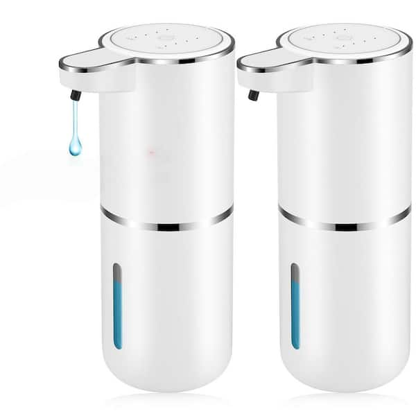 2-Pack Automatic Soap Dispenser, Touchless Liquid Soap Dispenser, USB Rechargeabled Wall Mounted Soap Dispensers, White