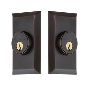 Studio Plate 2-3/8 in. Backset Double Cylinder Deadbolt in Timeless Bronze