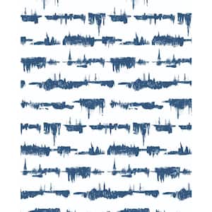Navy Blue Lifeline Abstract Peel and Stick Wallpaper 30.75 sq. ft.