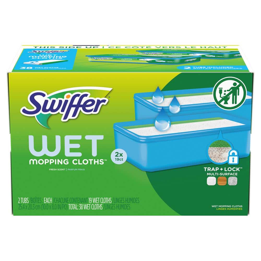 Swiffer Sweeper Wet Mopping Cloths, Multi-Surface Floor Cleaner with Gain  Original Scent, 24 Count (Pack of 1), (Packaging May Vary)