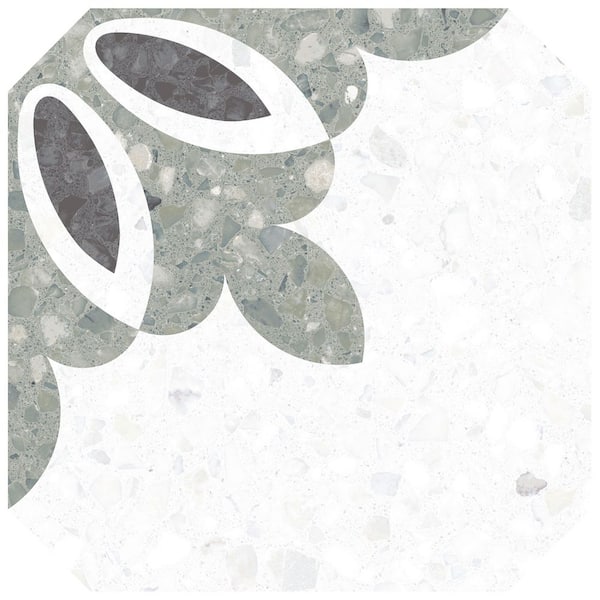 Riviera Octagon Antibes Verde 8 in. x 8 in. Porcelain Floor and Wall Tile (10.75 sq. ft. /Case)