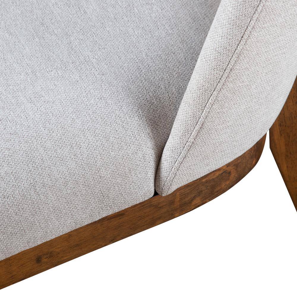White Upholstered Solid Wood Low Side Chair Set