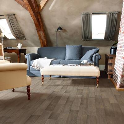 Greyed Oak Wood Residential Vinyl Sheet Flooring 12 ft. Wide x Cut to Length