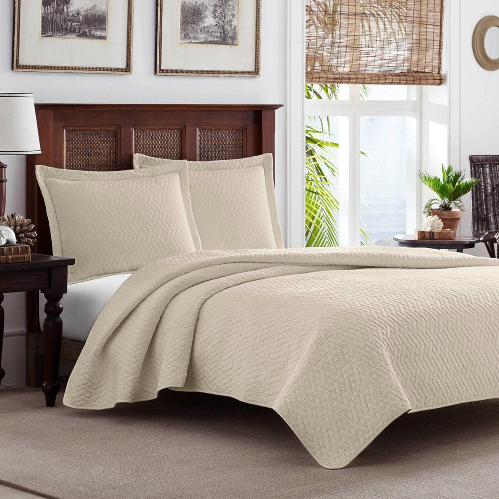 UPC 883893684911 product image for Tommy Bahama Solid Raffia 2-Piece Beige Cotton Twin Quilt Set | upcitemdb.com