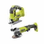 ONE+ 18V Lithium-Ion Cordless Orbital Jig Saw and 4-1/2 in. Angle Grinder (Tools Only)