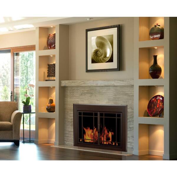 Pleasant Hearth Enfield Large Glass, Pleasant Hearth Fireplace Glass Doors