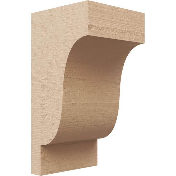 Ekena Millwork 6 in. x 12 in. x 6 in. Wide Newport Rough Cedar Woodgrain TimberThane Corbel, Primed Tan