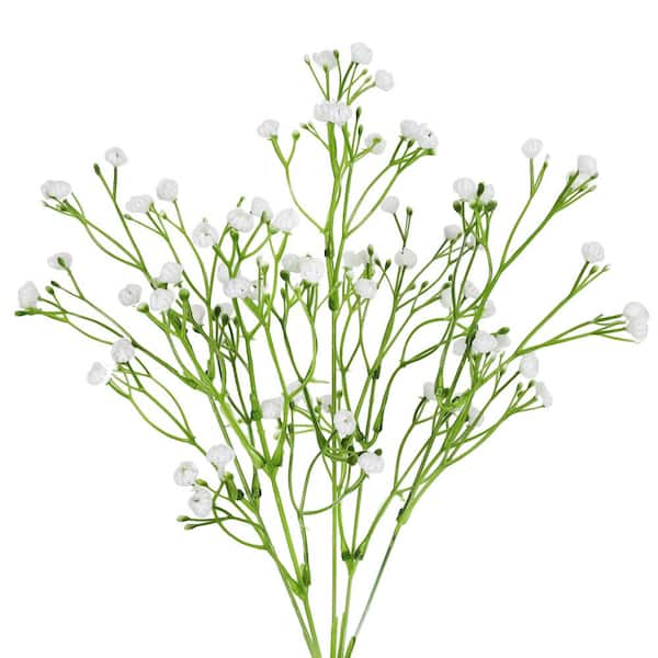 LIVING LUXURY 14 in. White Artificial Baby's Breath Gypsophila