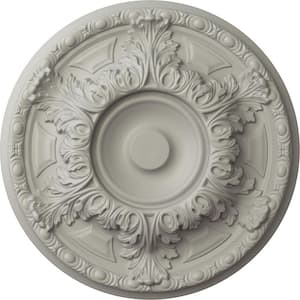 19 in. x 1-1/2 in. Granada Urethane Ceiling Medallion (Fits Canopies upto 7-1/8 in.), Pot of Cream