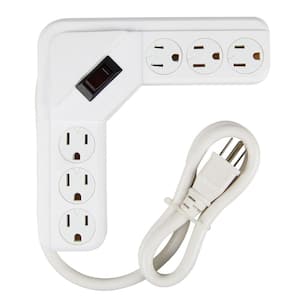 6-Outlet Corner Power Strip with 4 ft. Cord