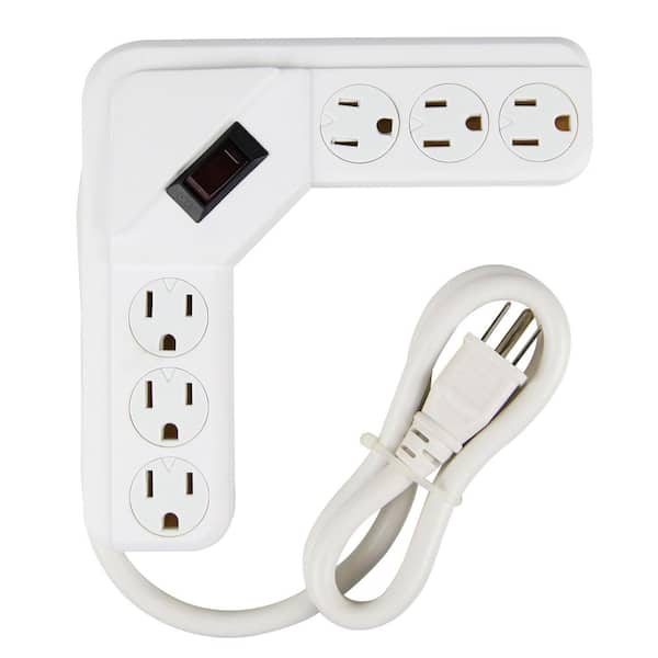 Woods 6-Outlet Corner Power Strip with 4 ft. Cord 41378 - The Home